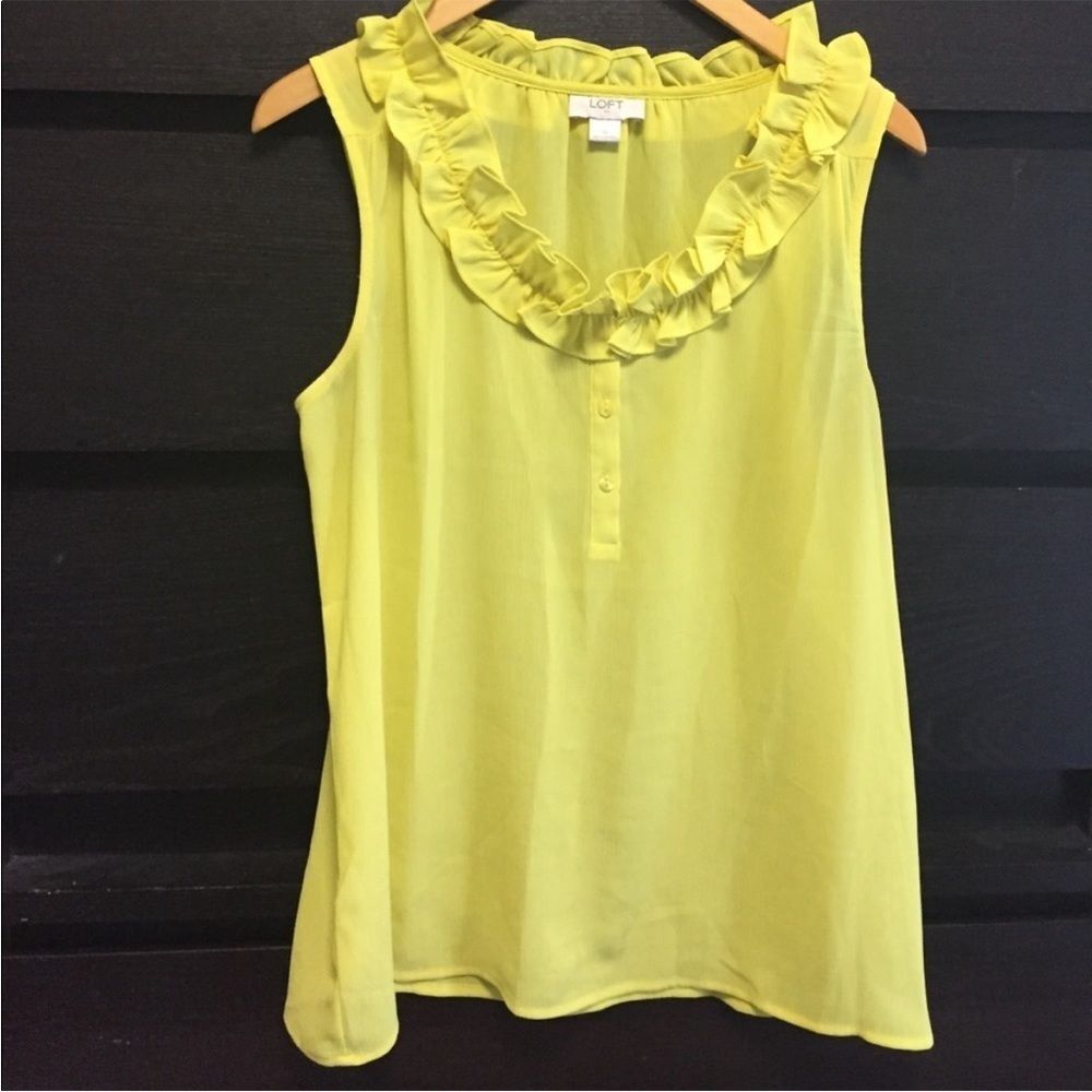 Loft sleeveless yellow blouse.